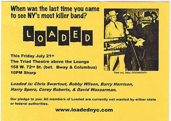 Vintage Loaded gig flyer for The Triad Theatre